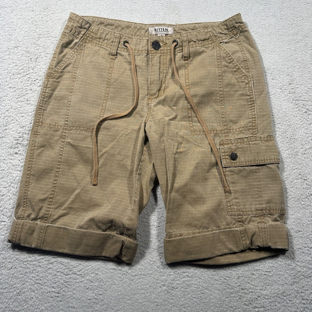 Vintage Y2K Bitten by Sarah Jessica Parker Cargo Shorts Womens 4 Tan Ripstop